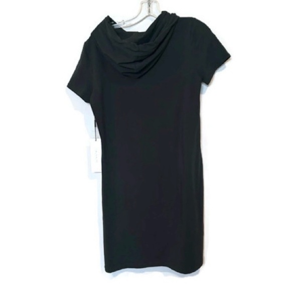 Calvin Klein Black Short-Sleeve Hoodie Dress with Logo - Picture 3 of 5